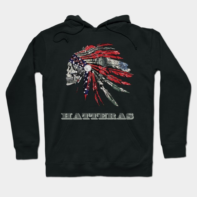 Hatteras Native American Indian Flag Money Headress Hoodie by The Dirty Gringo